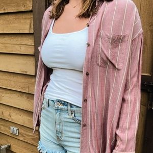 Pink Striped Button Down